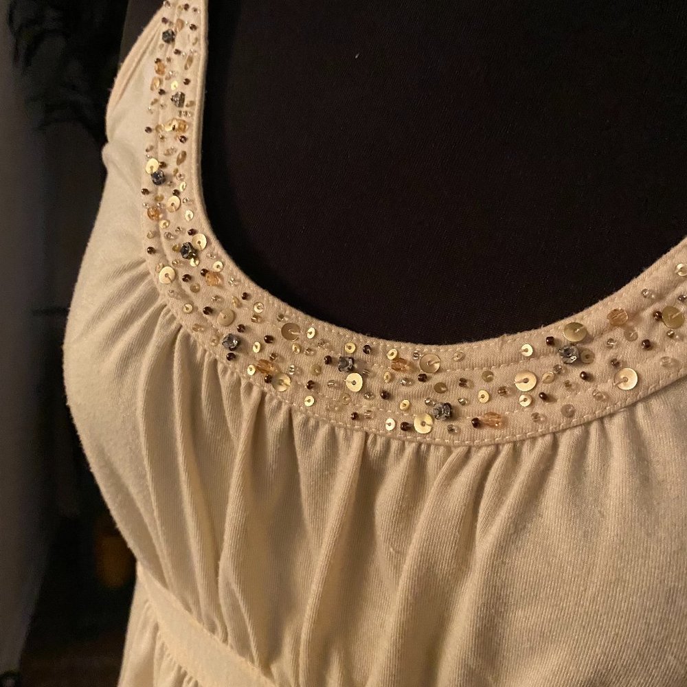 #186 Cream Sequined Top by New York & Company